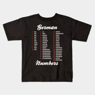 German Numbers - German Language Cheatsheet Kids T-Shirt